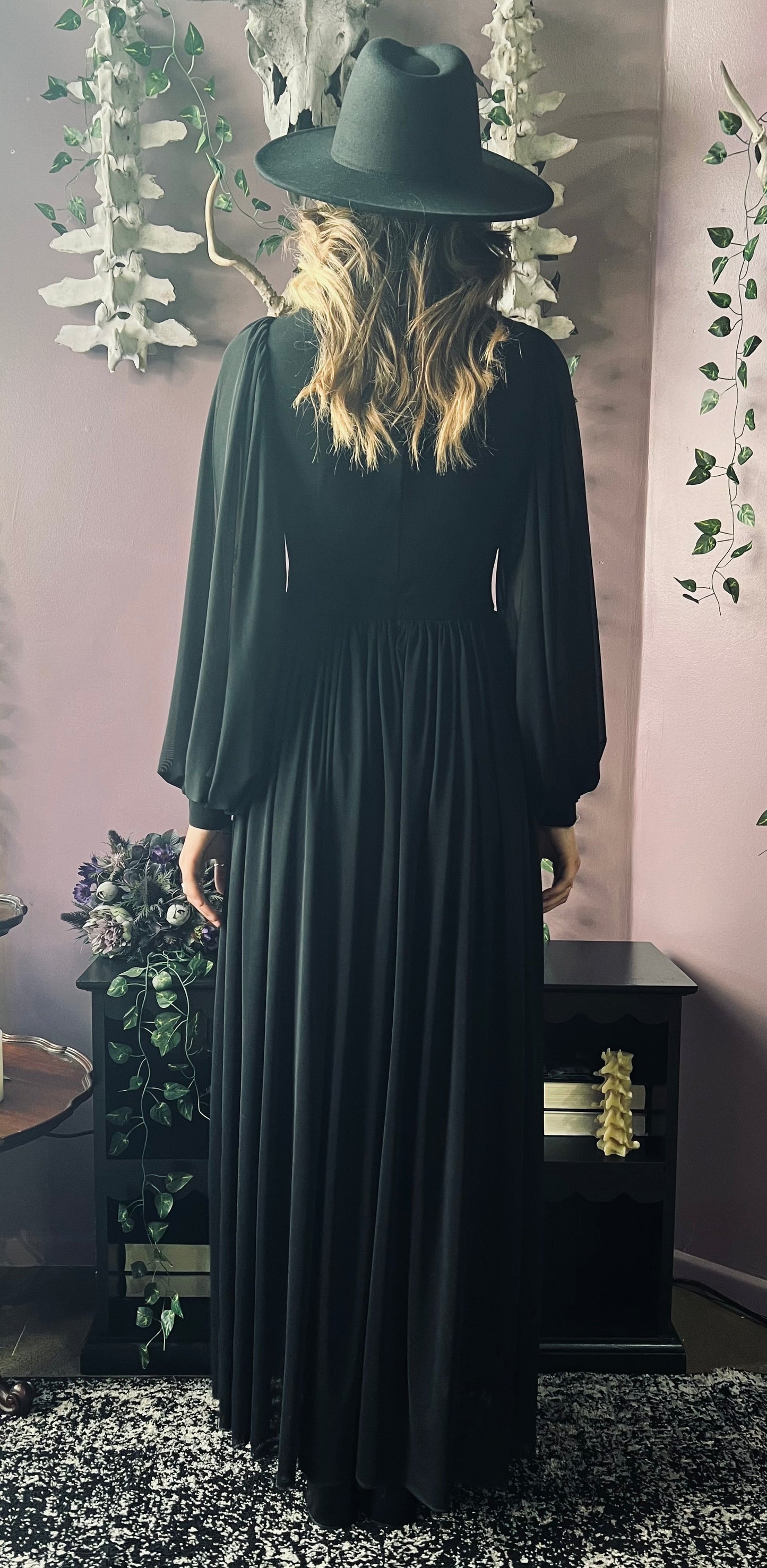 Minerva - Hauntingly Dramatic Mesh Maxi Dress with Built In Shorts  - READY TO SHIP -  - 