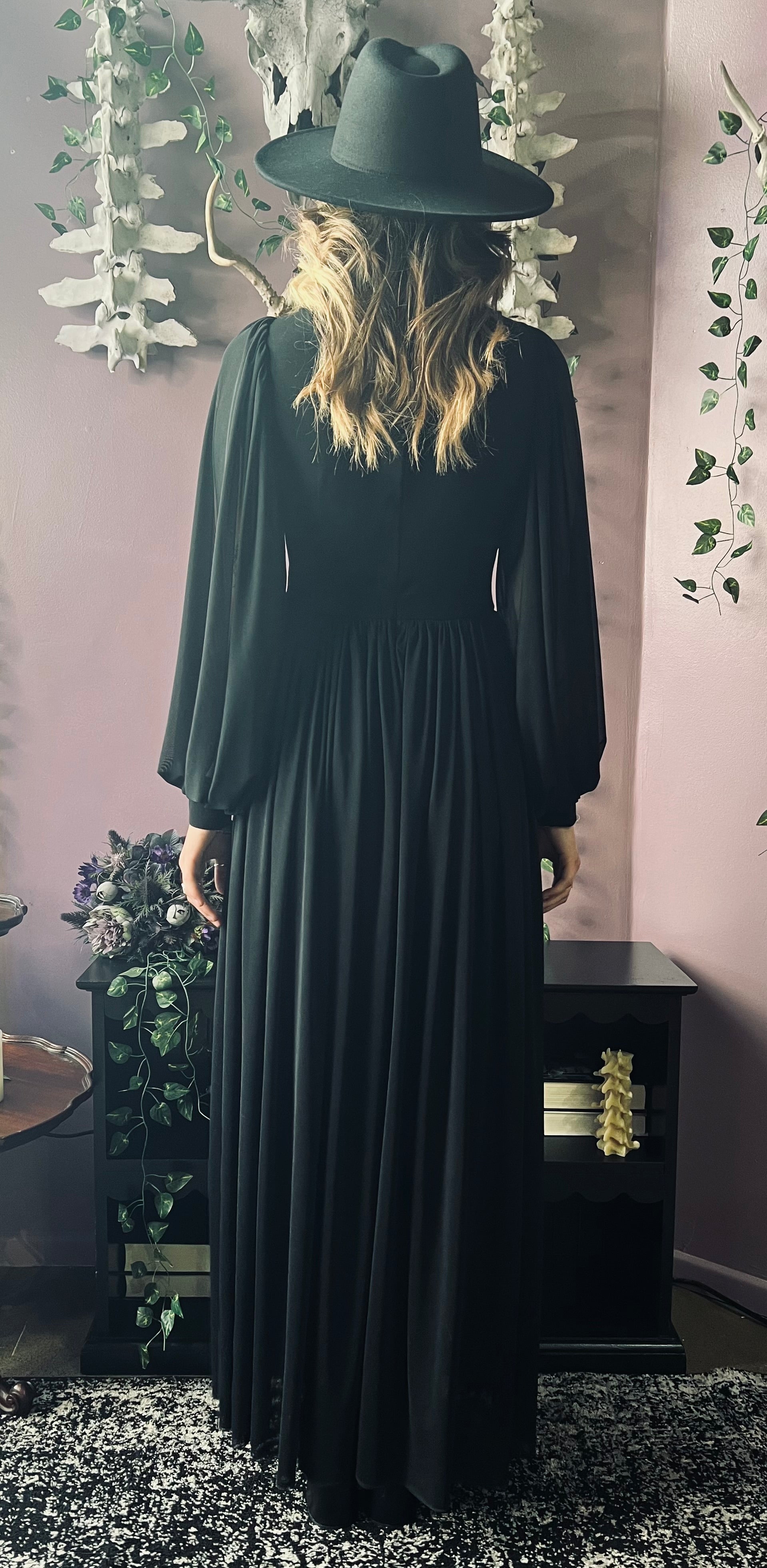 Minerva - Hauntingly Dramatic Mesh Maxi Dress with Built In Shorts  - READY TO SHIP -  - 