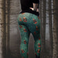 "Creeping Jack Vine" Black Vintage Cat Johanna Parker Exclusive - High-quality Handcrafted Vibrant Leggings -  - Leggings