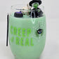 Artisan One Moon Flame Crypt Keeper Cornbread Pumpkin Wine Glass Candle