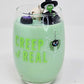Artisan One Moon Flame Crypt Keeper Cornbread Pumpkin Wine Glass Candle