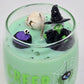 Artisan One Moon Flame Crypt Keeper Cornbread Pumpkin Wine Glass Candle
