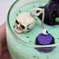 Artisan One Moon Flame Crypt Keeper Cornbread Pumpkin Wine Glass Candle