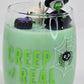 Artisan One Moon Flame Crypt Keeper Cornbread Pumpkin Wine Glass Candle