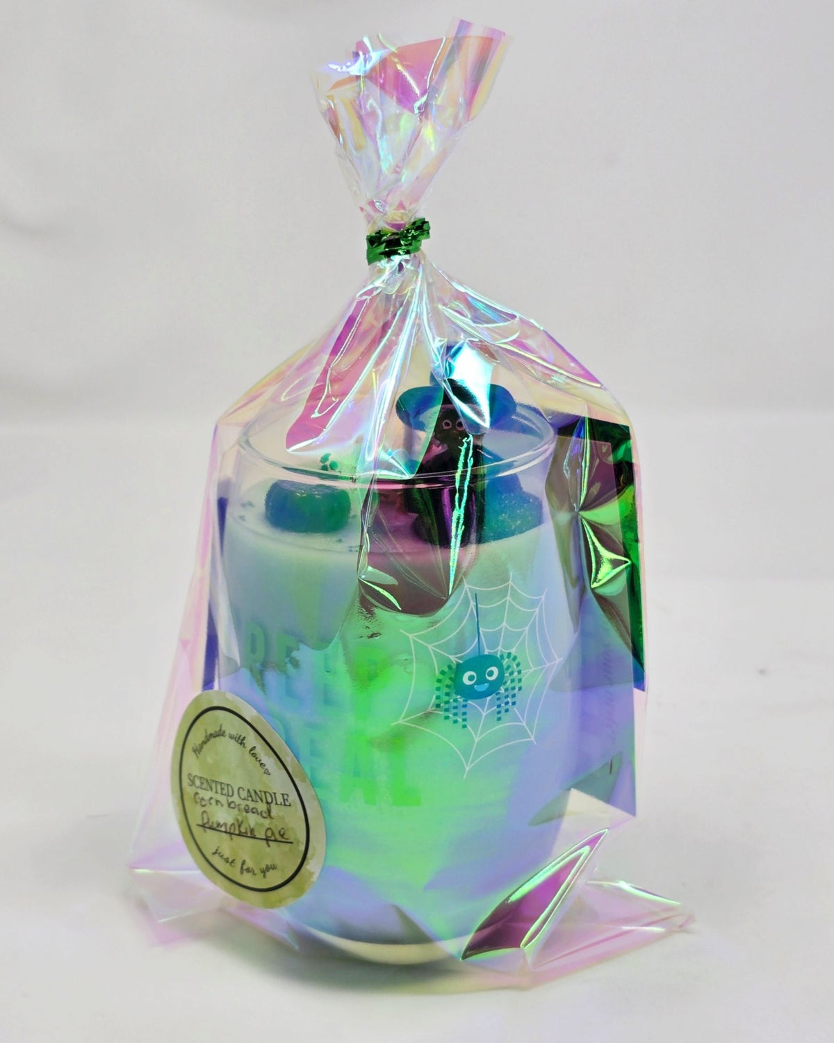 Artisan One Moon Flame Crypt Keeper Cornbread Pumpkin Wine Glass Candle