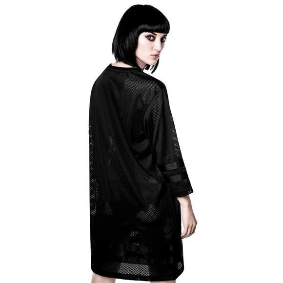 Oversized Jersey Dress | F*ck Monday | 3/4 Sleeves Black Hockey Dress - Killstar - Dresses