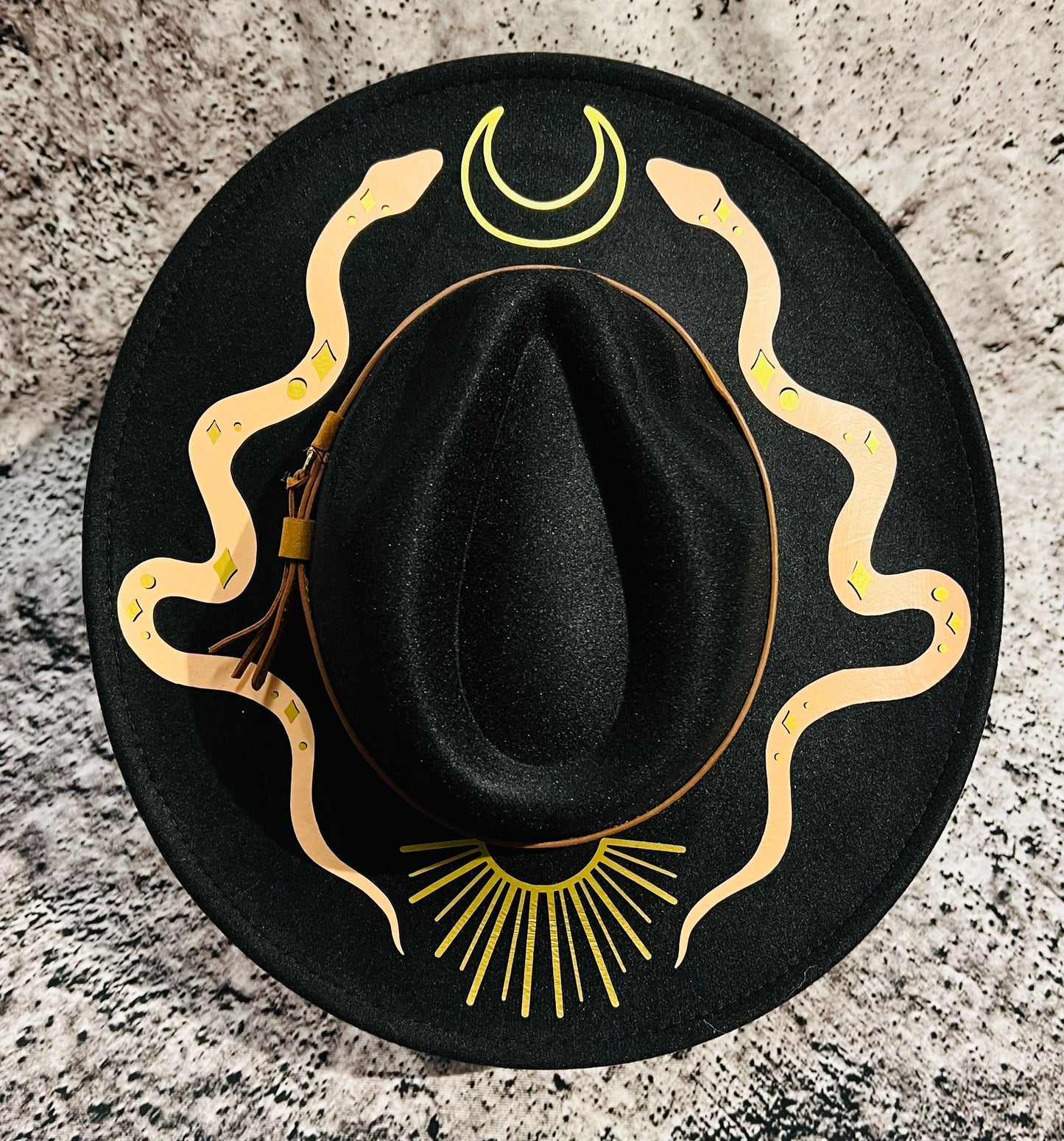Vegan Felt Hat - XL Brim - Western Snakes -  - 