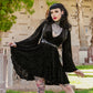 Nyx - Bell Sleeved Velvet Damask Dress with Harness - READY TO SHIP! -  - 