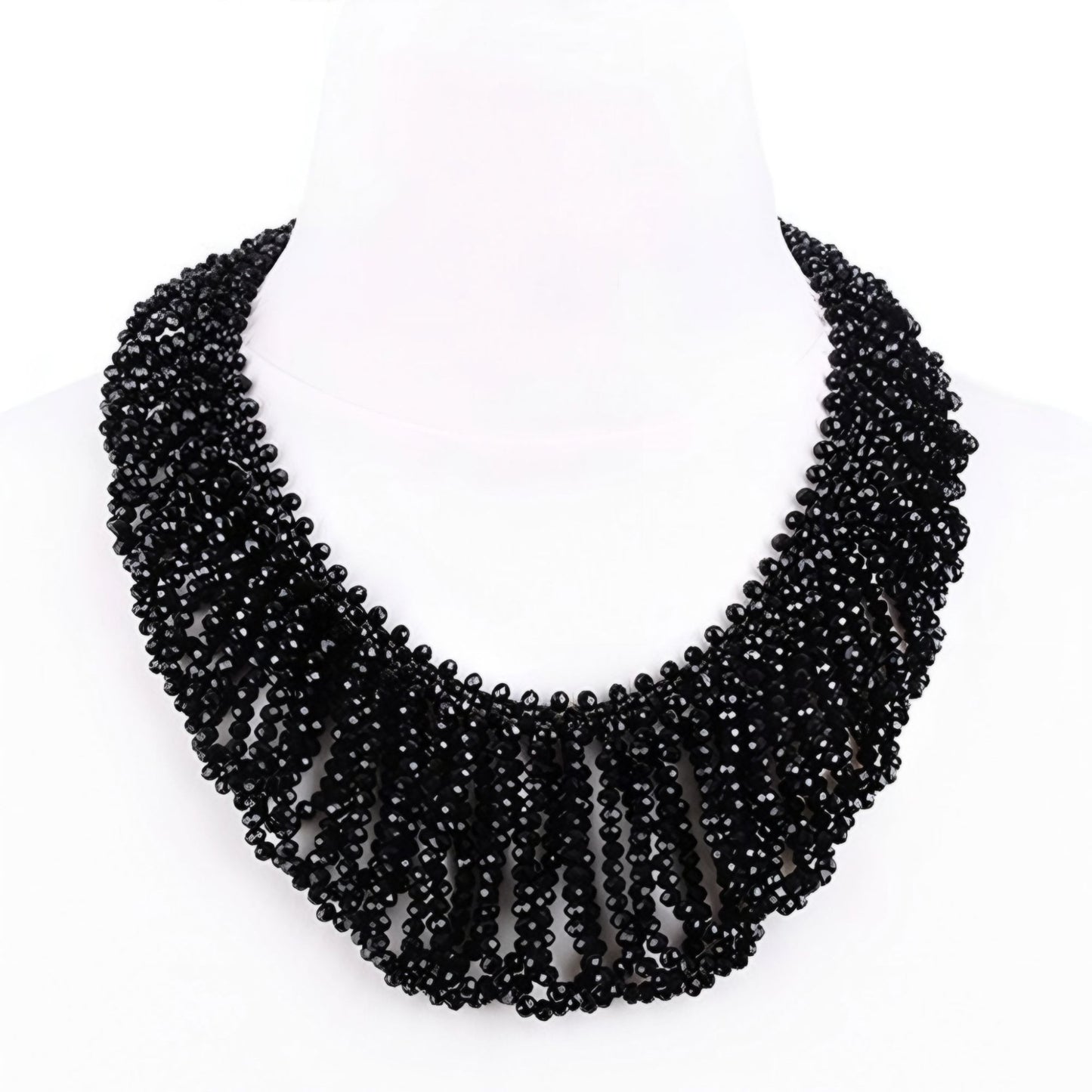 Elegant Black Big Beaded Statement Necklace - Restyle - Jewelry