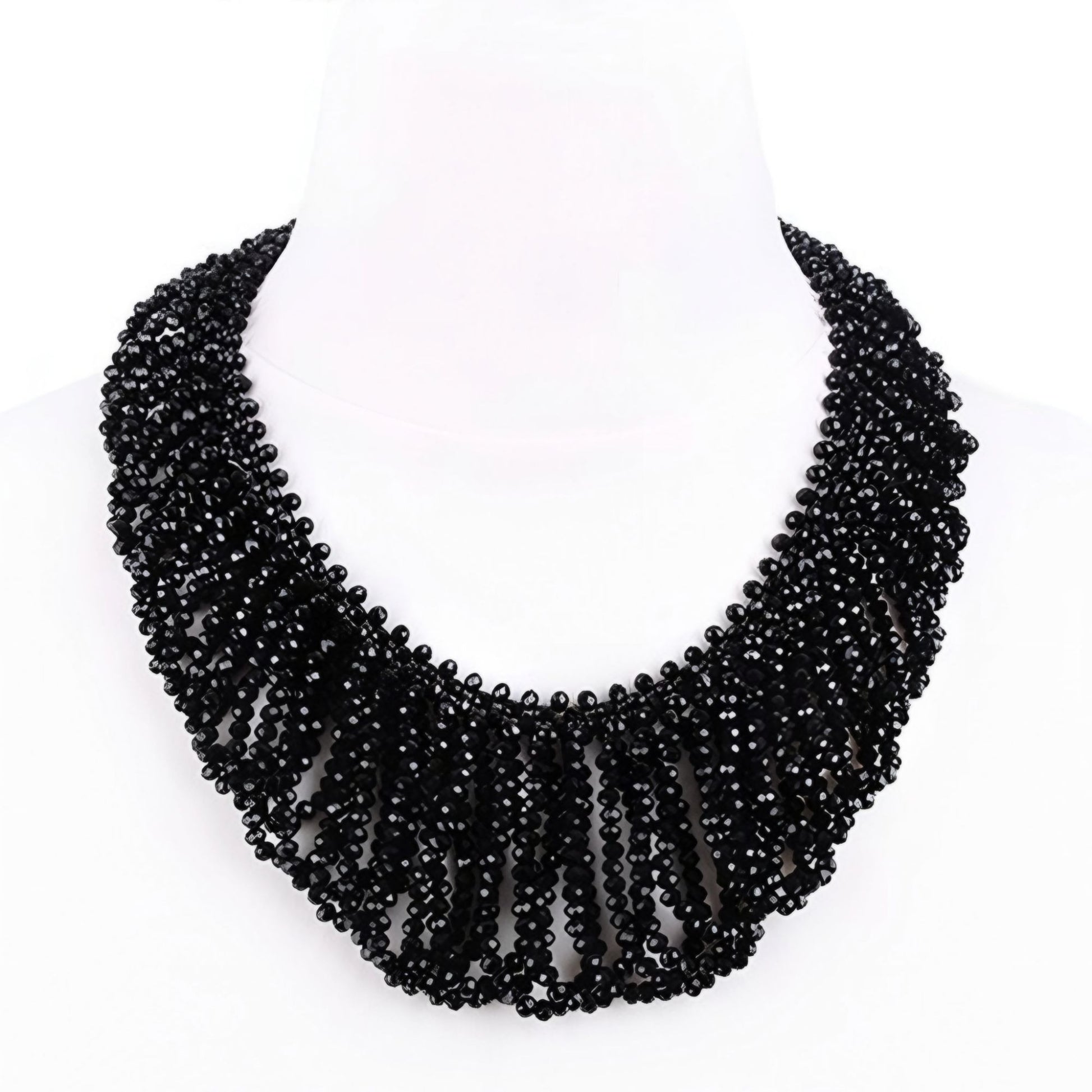 Elegant Black Big Beaded Statement Necklace - Restyle - Jewelry