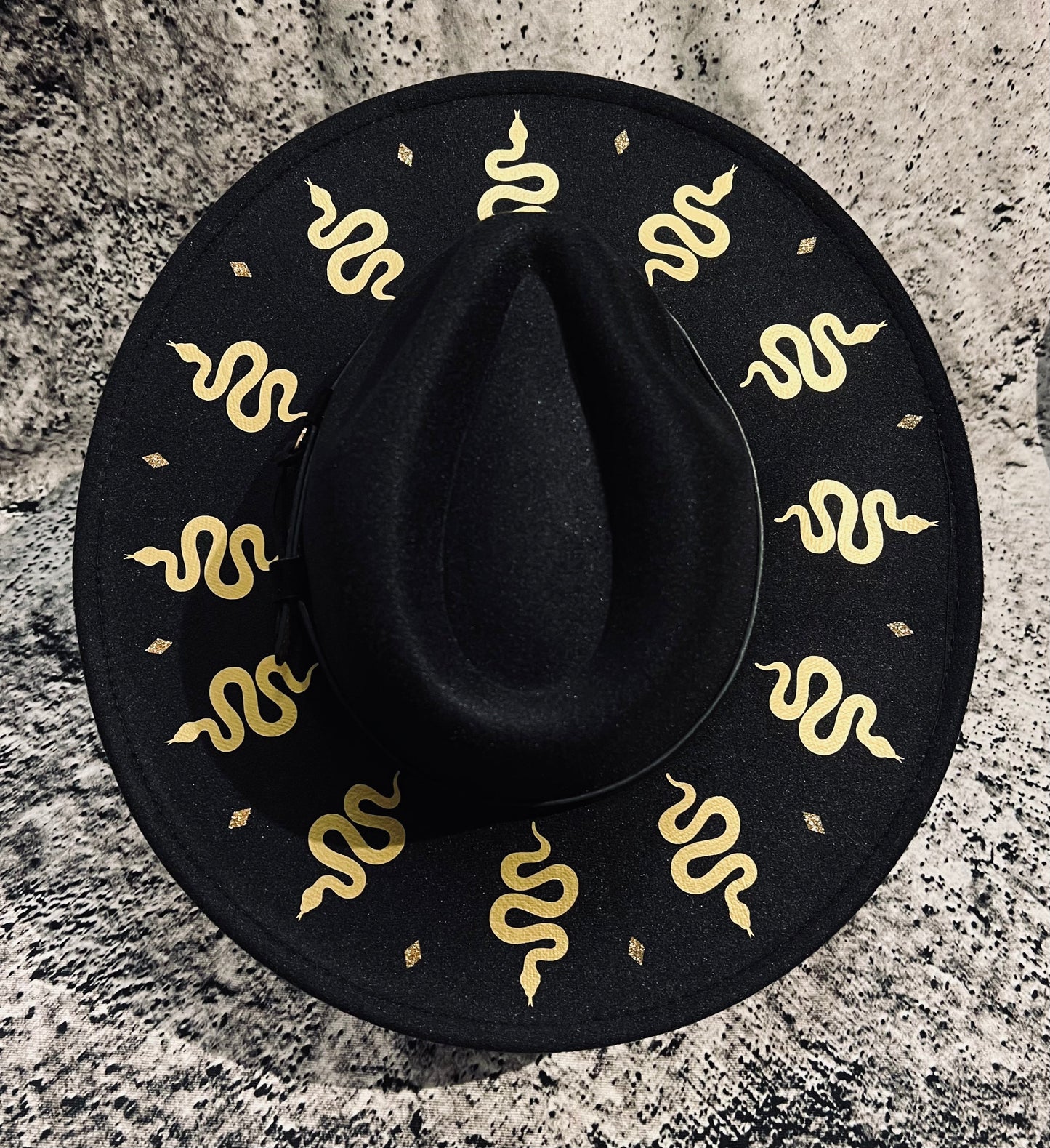 Vegan Felt Hat - XL Brim - Mojave Snake Crown -  - 