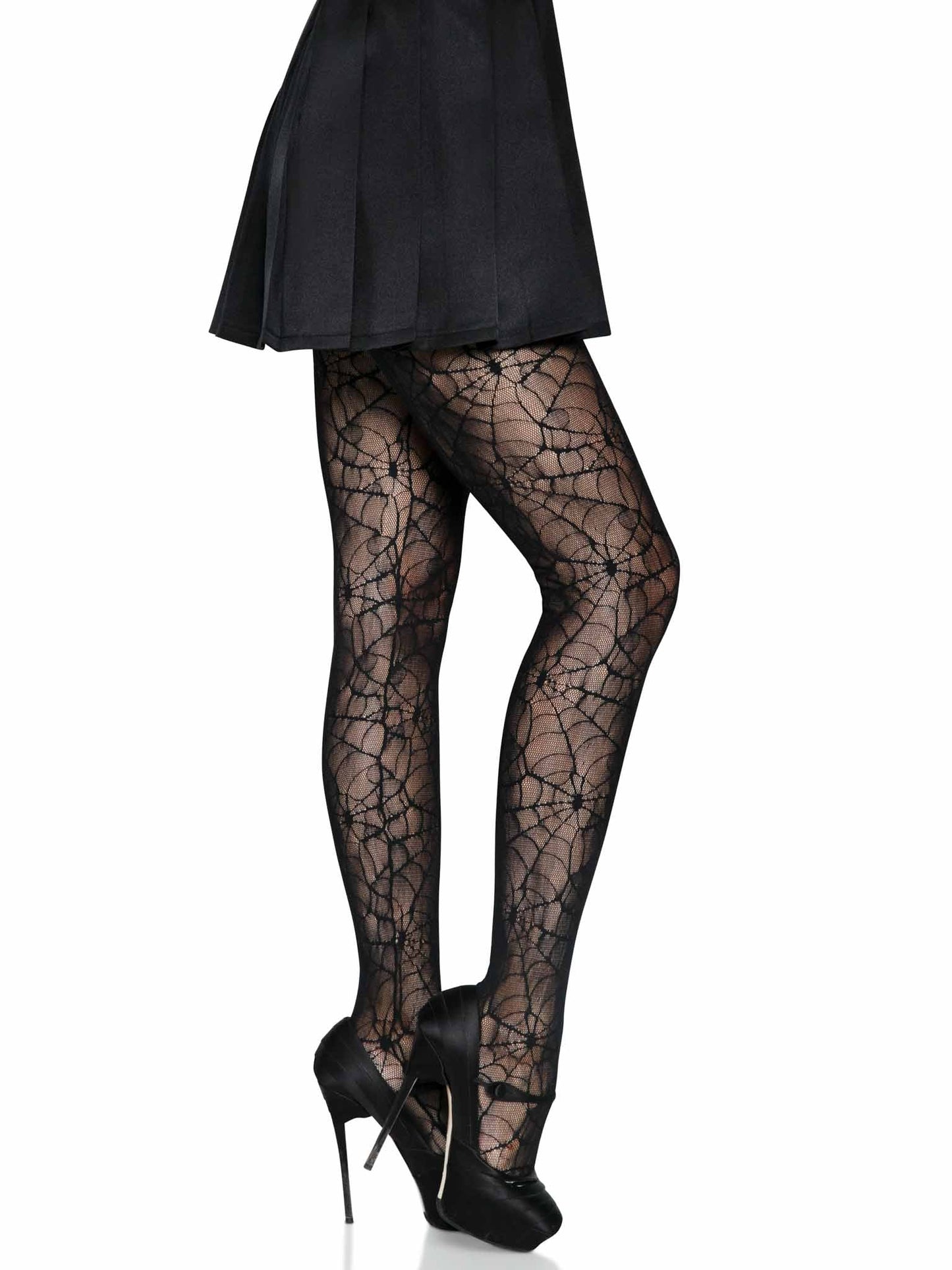 Spiderweb Lace Tights - Gothic Halloween Hosiery - Alternative Fashion Tights