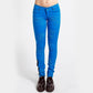 Distressed Patch Blue Skinny Jeans With Ankle Zips - Tripp NYC - Jeans