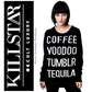 Essentials Sweater | Tumblr Knit Oversized Sweater Gothic Black White - Killstar - Sweaters