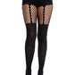 Jett Garter Illusion Tights - Gothic Pantyhose - Alternative Fashion Hosiery -  - Hosiery
