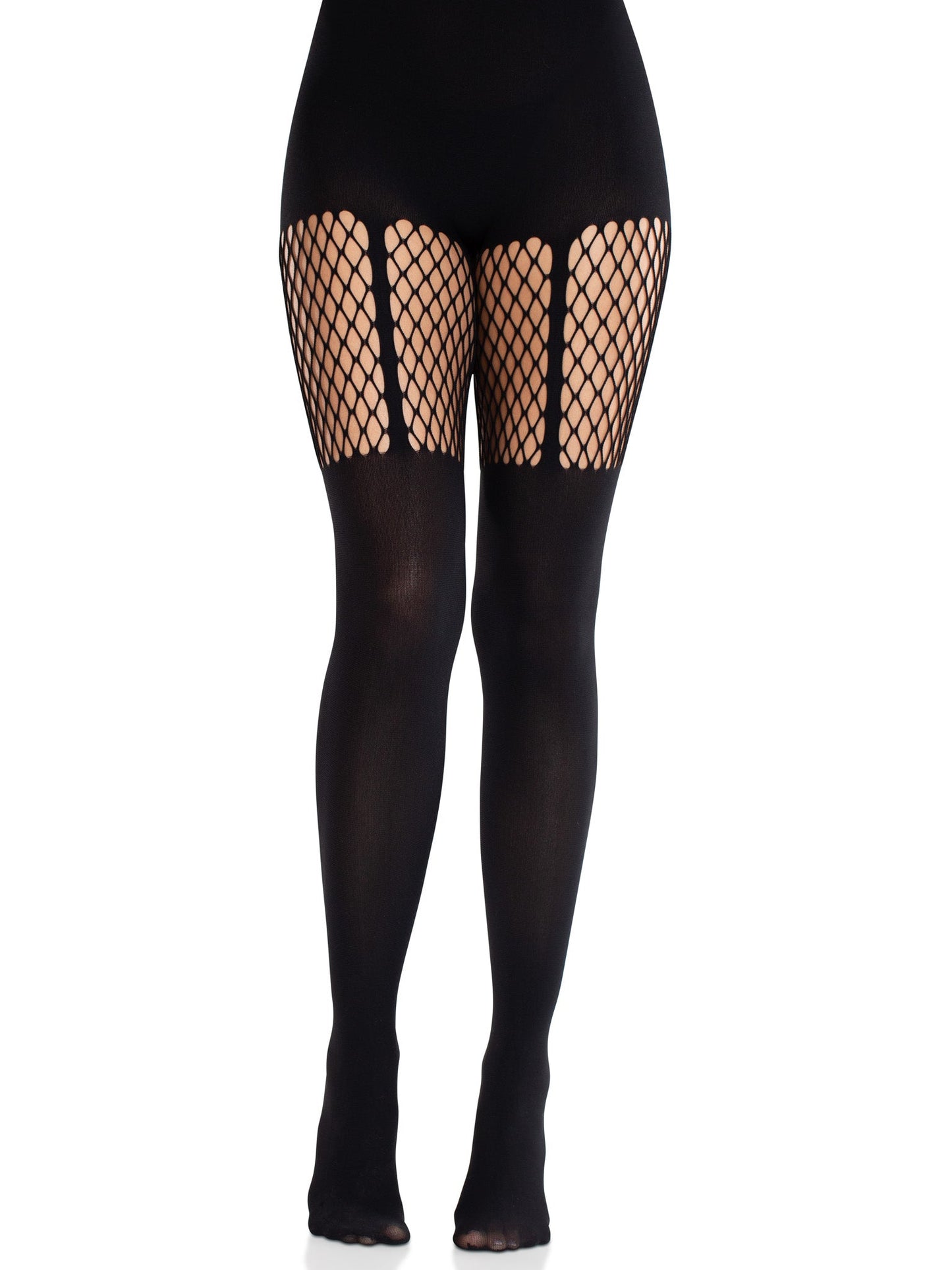Jett Garter Illusion Tights - Gothic Pantyhose - Alternative Fashion Hosiery