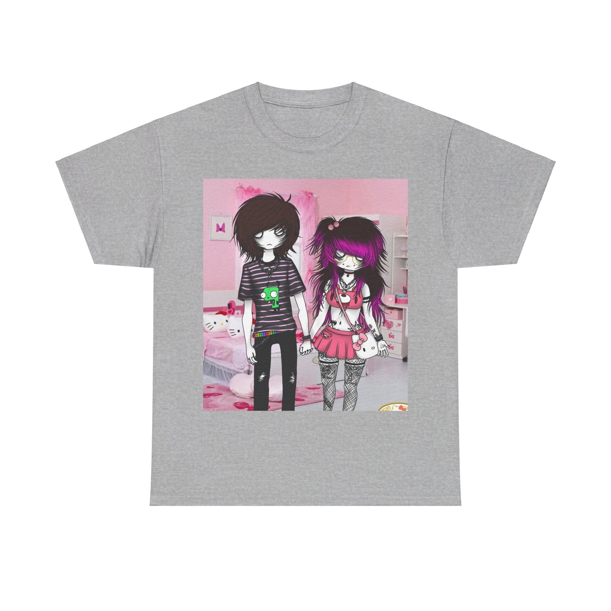 8ngelonline & 03osc Emo Couple Double Graphic T-Shirt -  - T-Shirt