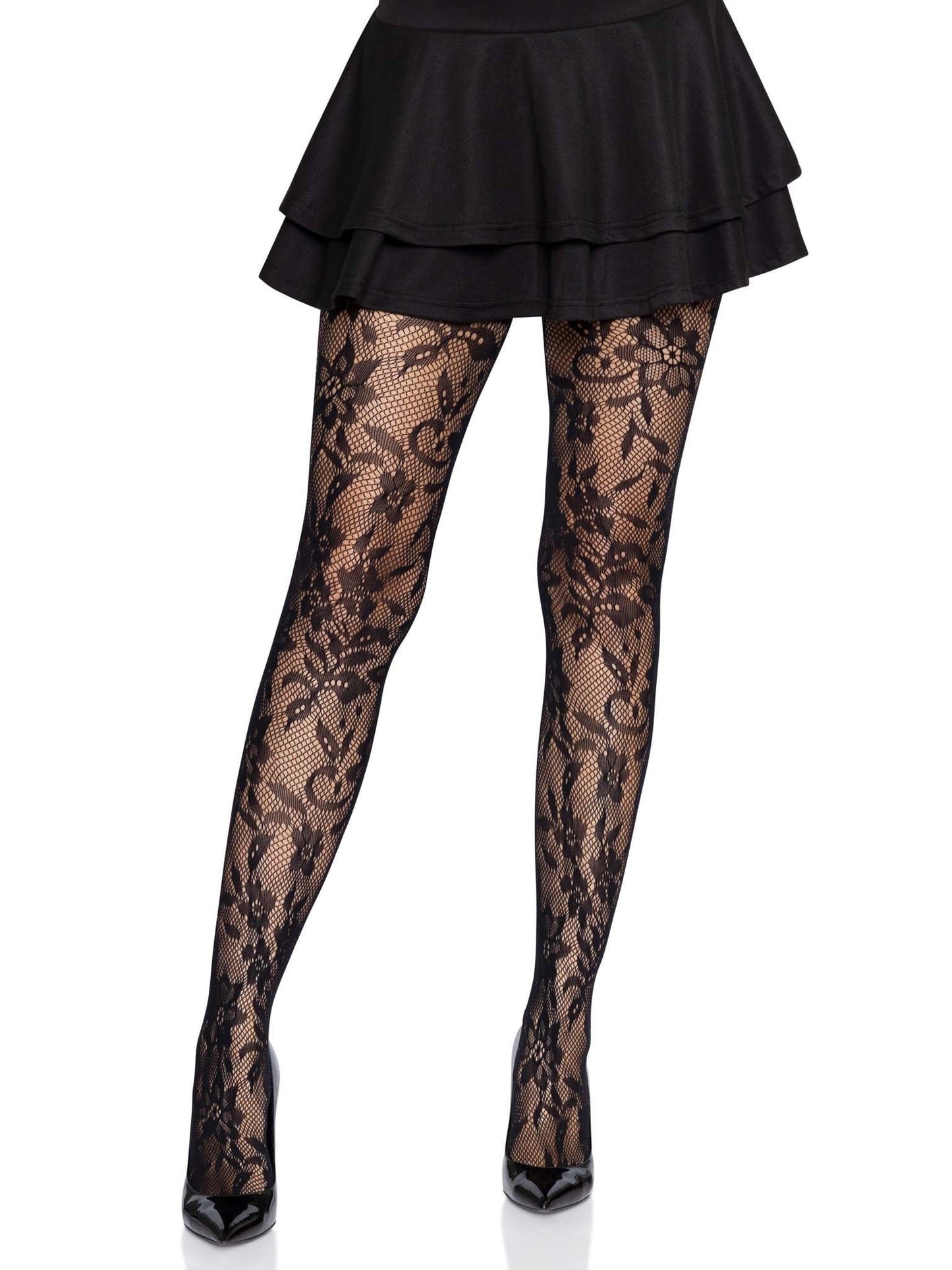 Chantilly Floral Lace Tights -  - Hosiery