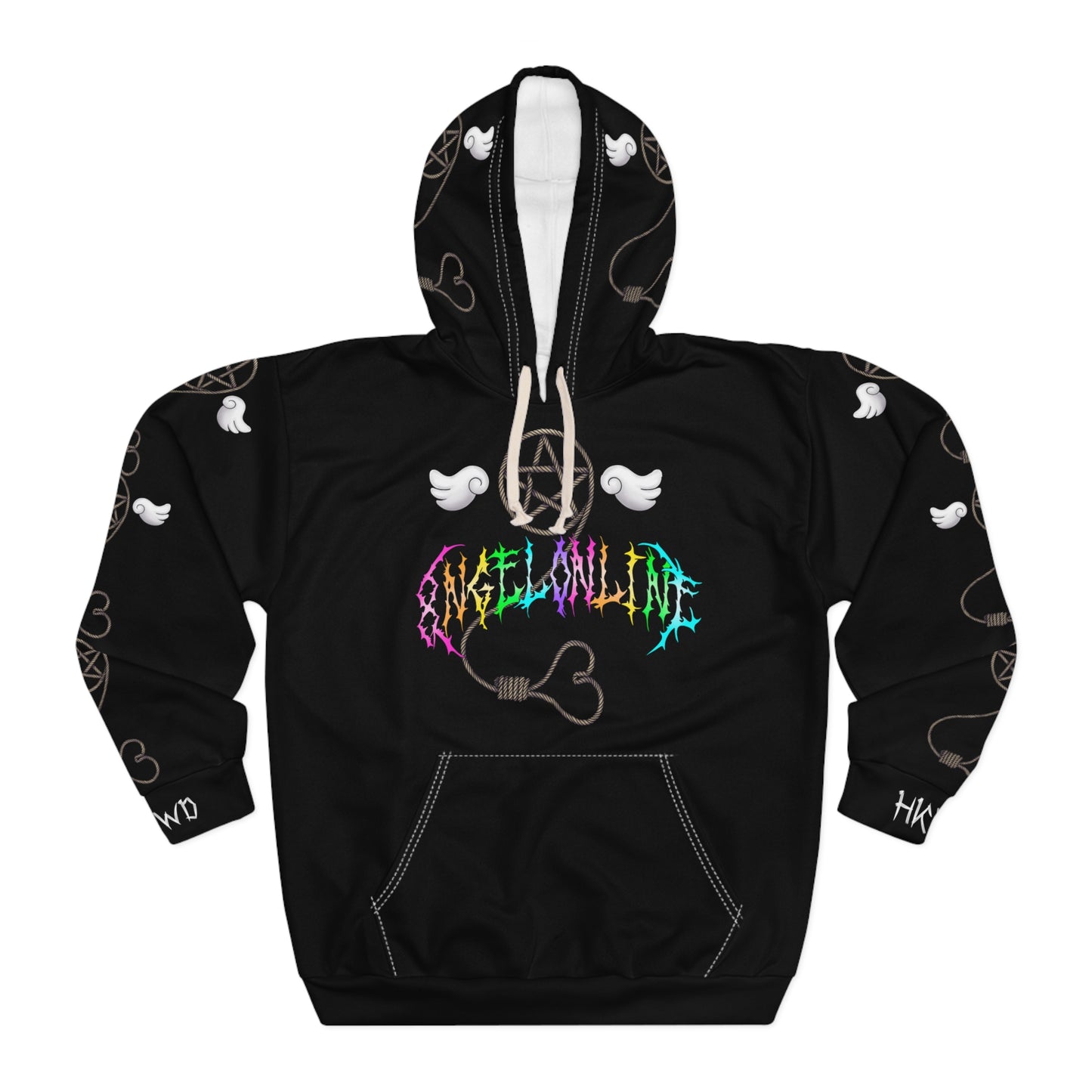 8ngelonline Desire Pullover All Over Print Hoodie Black - HKWD - Hoodies
