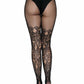 Drew Floral Vine Fishnet Tights - Romantic Lace Fishnet Tights - Sexy Hosiery -  - Fishnet Tights