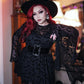 Dracuella Velvet Bat Mini Dress - Gothic Witch Dress - Bell Sleeve Witchy Dress -  - Dress