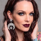 Killstar Zephirah Earring Celestial Silver Crescent Moon Crystal Star Chandelier