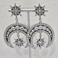 Killstar Zephirah Earring Celestial Silver Crescent Moon Crystal Star Chandelier