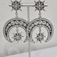 Killstar Zephirah Earring Celestial Silver Crescent Moon Crystal Star Chandelier
