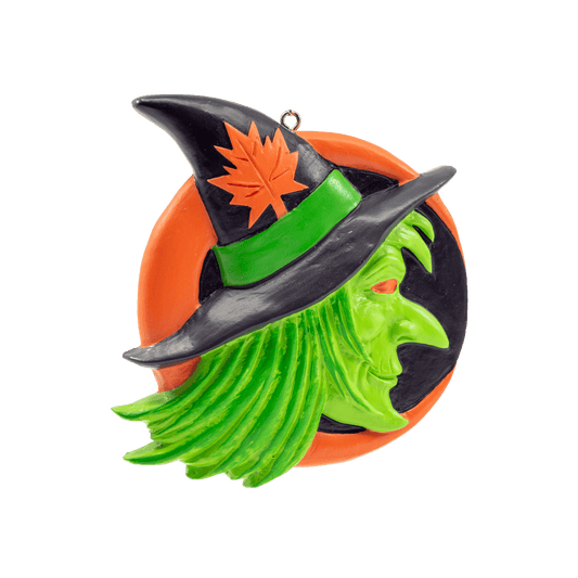 Hallowitch Flatback Ornament - Halloween Witch Decoration - Spooky Witch Ornament