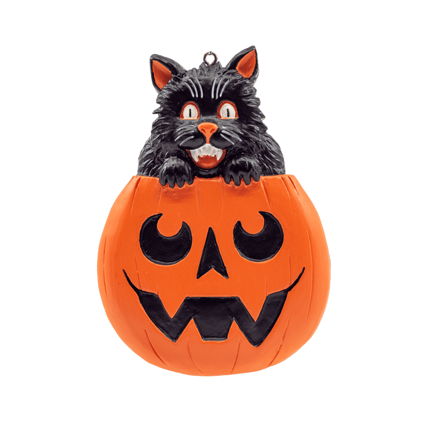 Pumpkitty Flatback Ornament - Halloween Cat Pumpkin Decoration - Cute Spooky Cat