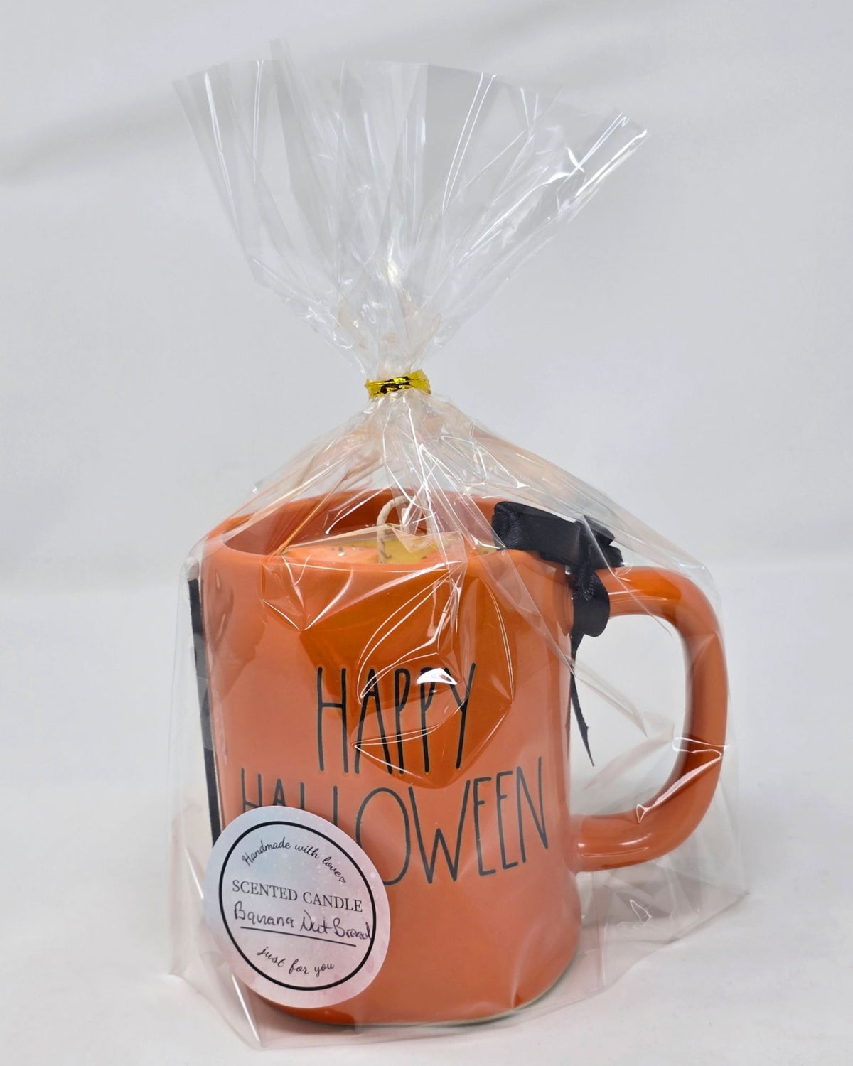 Artisan One Moon Flame Rae Dunn Happy Halloween Mug Candle Banana Nut Bread Fall Soy Wax