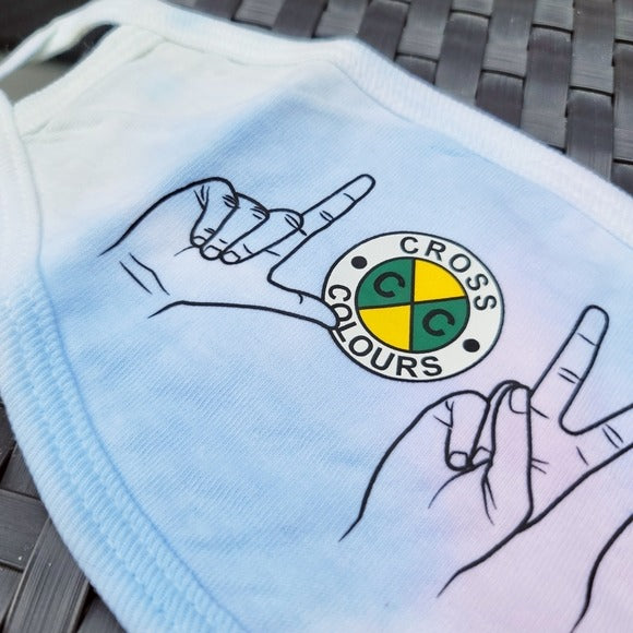 Tie Dye Face Mask | Spelling LOVE in Sign Language Comfy Face Mask - Cross Colours - Face Masks