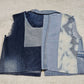 Alzang x Lulatagg Reworked Denim Sleeveless Patchwork Shirt L - Alzang x Lulatagg - Shirts