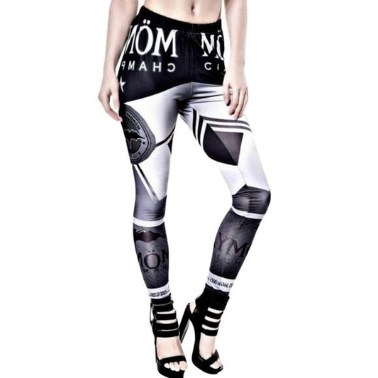 Form-Fitting Leggings | Monday Champagne | Gothic Black White Silver - Killstar - Leggings