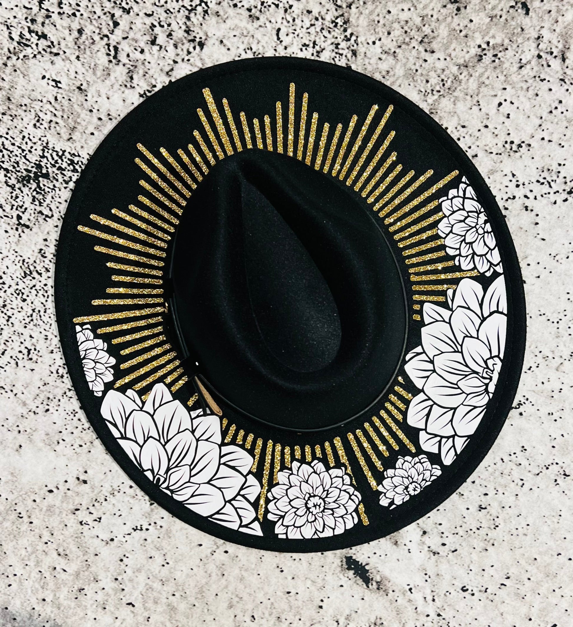 Vegan Felt Hat - XL Brim - Dahlia Burst -  - 