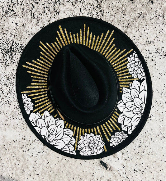 Vegan Felt Hat - XL Brim - Dahlia Burst -  - 