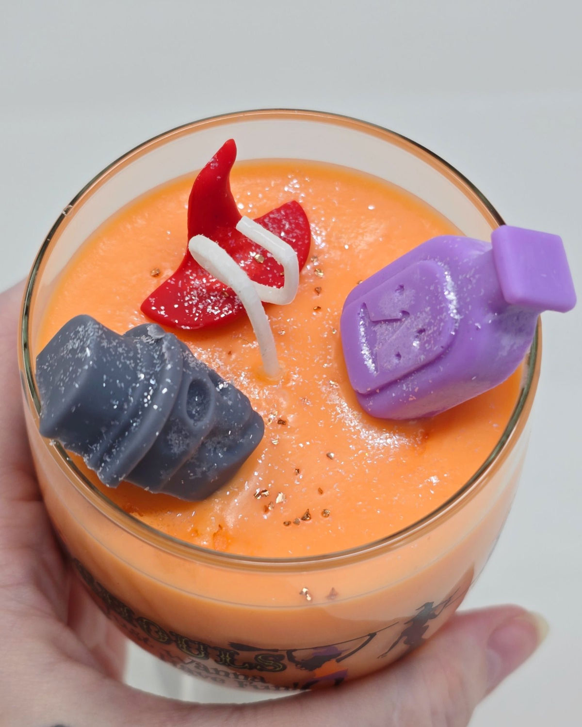 Artisan One Moon Flame Midnight Coven Spritz Halloween Wine Glass 12oz Candle