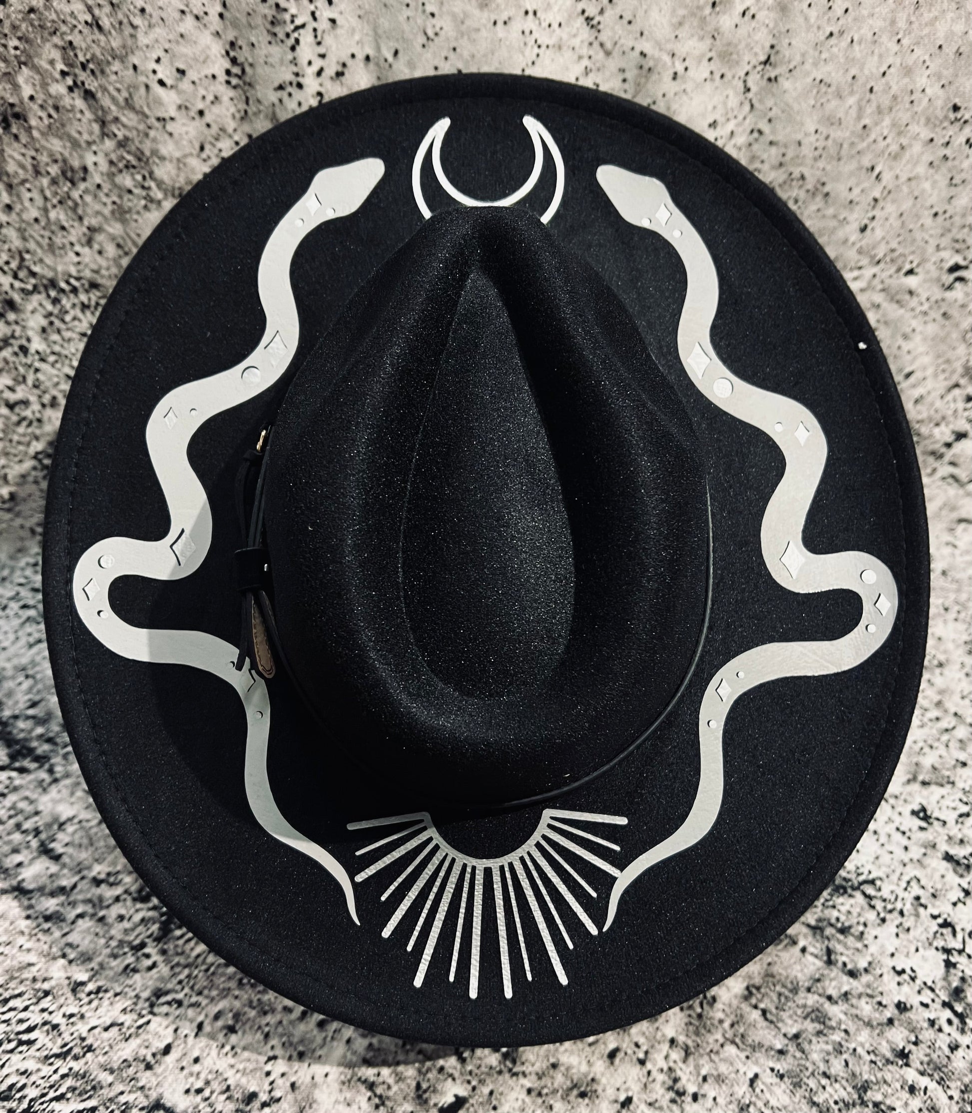 Vegan Felt Hat - XL Brim - Western Snakes -  - 