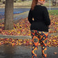 "Grinning Jack" (Johanna Parker Exclusive) Orange Vintage Cat - High-quality Handcrafted Vibrant Leggings -  - Leggings