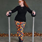"Grinning Jack" (Johanna Parker Exclusive) Orange Vintage Cat - High-quality Handcrafted Vibrant Leggings -  - Leggings