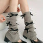 ‘Angelike’ Coquette Ribbon Legwarmers – Lolita-Inspired Y2K Warmers with Bow Details -  - Legwarmers