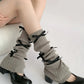 ‘Angelike’ Coquette Ribbon Legwarmers – Lolita-Inspired Y2K Warmers with Bow Details -  - Legwarmers