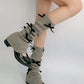 ‘Angelike’ Coquette Ribbon Legwarmers – Lolita-Inspired Y2K Warmers with Bow Details -  - Legwarmers