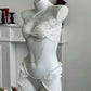 Angeline’ Angel Wings Ruffle Lingerie Set – Ethereal Costume-Inspired Two-Piece with Bikini Top & Bottom -  - Lingerie Set