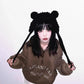 ‘Babe Bear’ Knit Ear Muff Winter Hat – Kawaii Goth Harajuku Beanie with Bear Ears -  - Ear Muff Hat