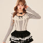 'Babe Lolita' Balletcore Lace Bowtie Shirt -  - Tops - Long Sleeve