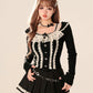 'Babe Lolita' Balletcore Lace Bowtie Shirt -  - Tops - Long Sleeve