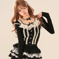 'Babe Lolita' Balletcore Lace Bowtie Shirt -  - Tops - Long Sleeve