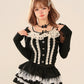 'Babe Lolita' Balletcore Lace Bowtie Shirt -  - Tops - Long Sleeve