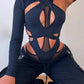 'Best Mistake' Sexy Hollow Out Tech-wear Cutout Top -  - Bodysuits
